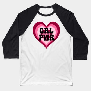 Color Punch Girl Power Sticker Baseball T-Shirt